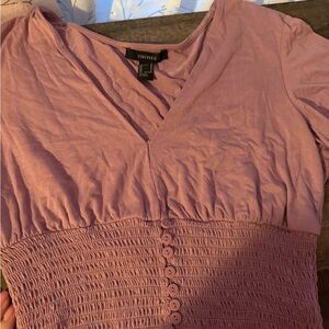 Forever 21 Mauve V-Neck Top